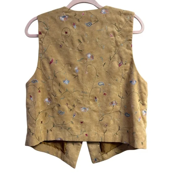 Floral Embroidered Yellow Vest - Picture 2 of 8